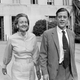 Graham leaving a courthouse with Ben Bradlee in 1971